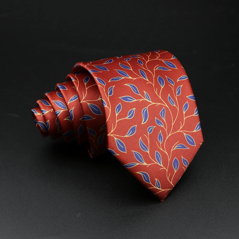 Vintage Super Soft Floral Silk Ties Men's Fashion 8cm Flower Necktie For Men Wedding Business Meeting Gravata Printing Tie Gifts