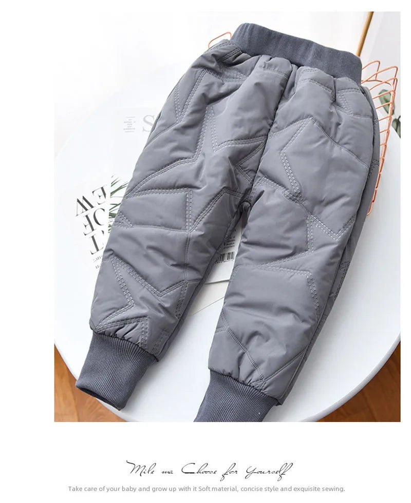 2023 New Baby Girls Boys Winter Jeans Children Thick Plus Velvet Thicken Denim Pants  Kids Soft Cotton Warm Trousers1-6 Years