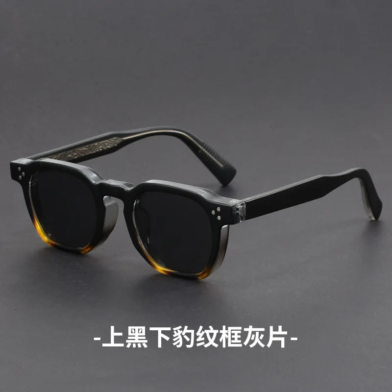 Retro Small Circular Sunglasses Men Punk Propionic Luxury Brand Design Sun Glasses Women Business Party Eyewear UV400