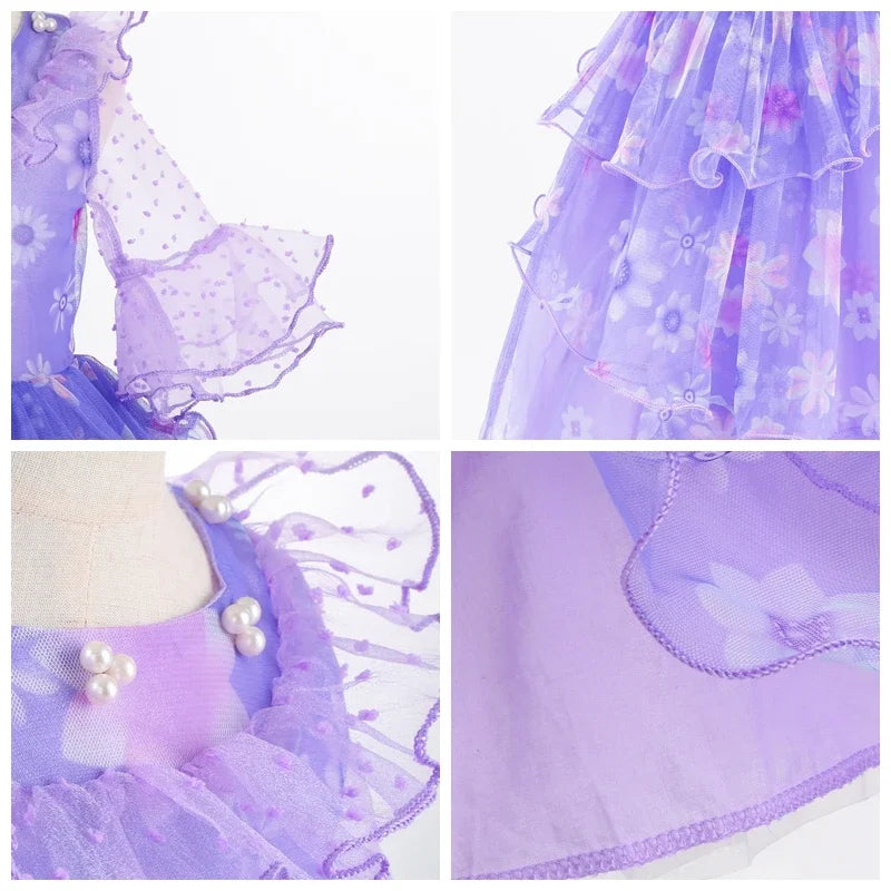 Encanto Costumes Cosplay Princess Dress Isabella Charm for Girls Carnival Christmas Birthday Party Mirabel Dress
