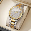 Fashion Square Men Business Watches Luxury Rhinestone Steel Band Male's Quartz Wristwatch Reloj Hombre（Without Box）