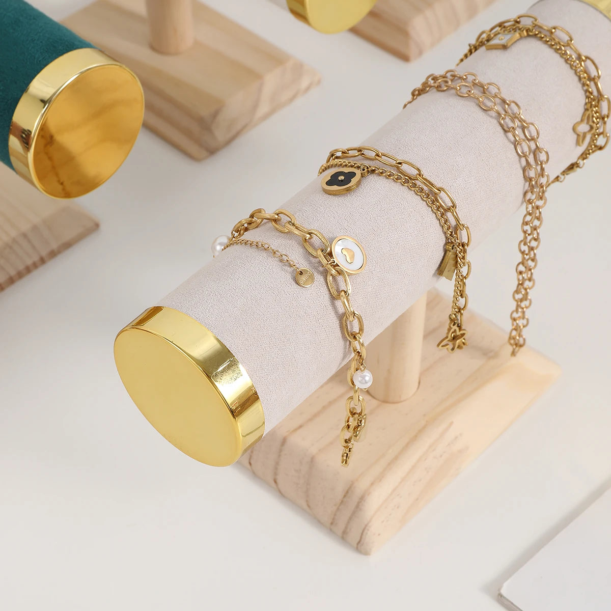 Jewelry Bracelet Display Stand Vertical T Bar Tower Organizer for Hair Band Home Organization Scrunchies Desktop Showcase