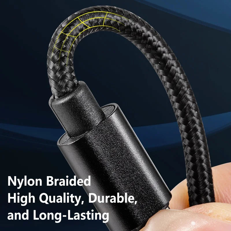 60W 5A Nylon Fast Charging Cable 1/2/3m Dual Type-C Colorful Data Cable Highspeed Data Transfer Quick Charging Wire For Xiaomi17
