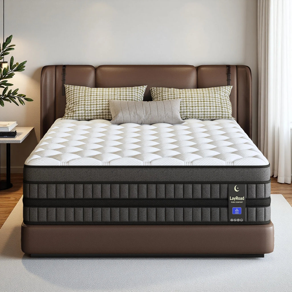 Full-Size Hybrid Mattress 12/14-Inch Medium Firm Gel Memory Foam with Pocketed Springs Boxed - Comfortable Mattress