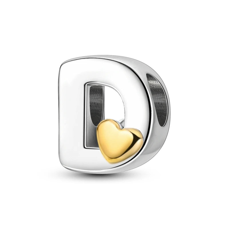 Fit Qikaola 925 Original Bracelets Love 26 English Letters Series Silvering Charms Beads For DIY Birthday Jewelry Making