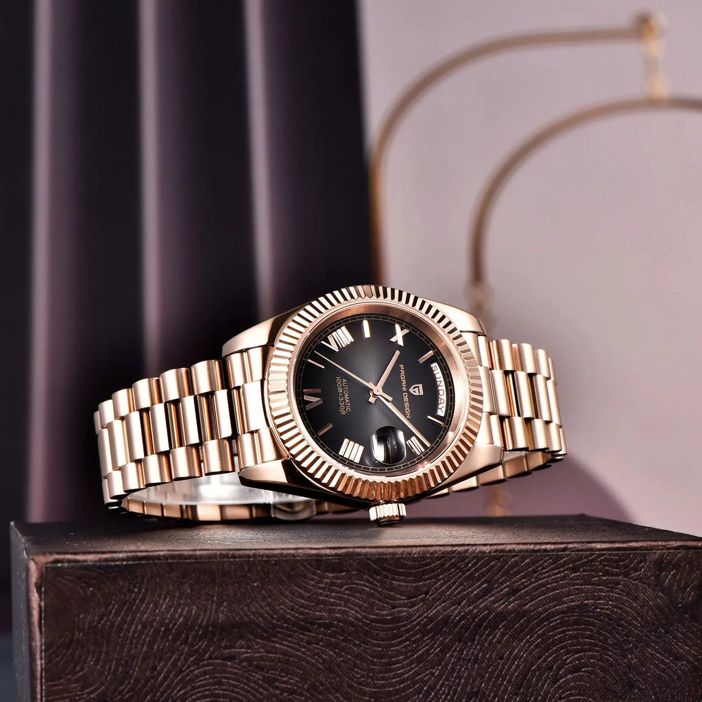 PAGANI DESIGN 2026 New Luxury Rose Gold DD40 Automatic Watch For Men NH36A Mechanical Wristwatch Men Stainless steel Waterproof