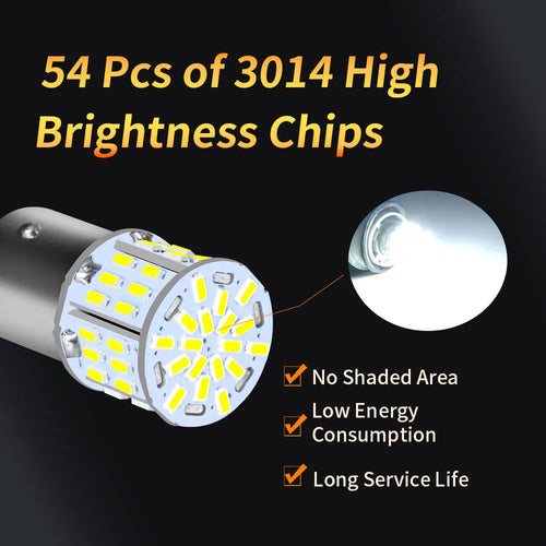 2PCS Ultra Bright LED Brake Stop Reversing 1156 BA15S P21W S25 G18 1157 BAY15D P21/7W 12V Plug and Play Car Lights Turn Signals