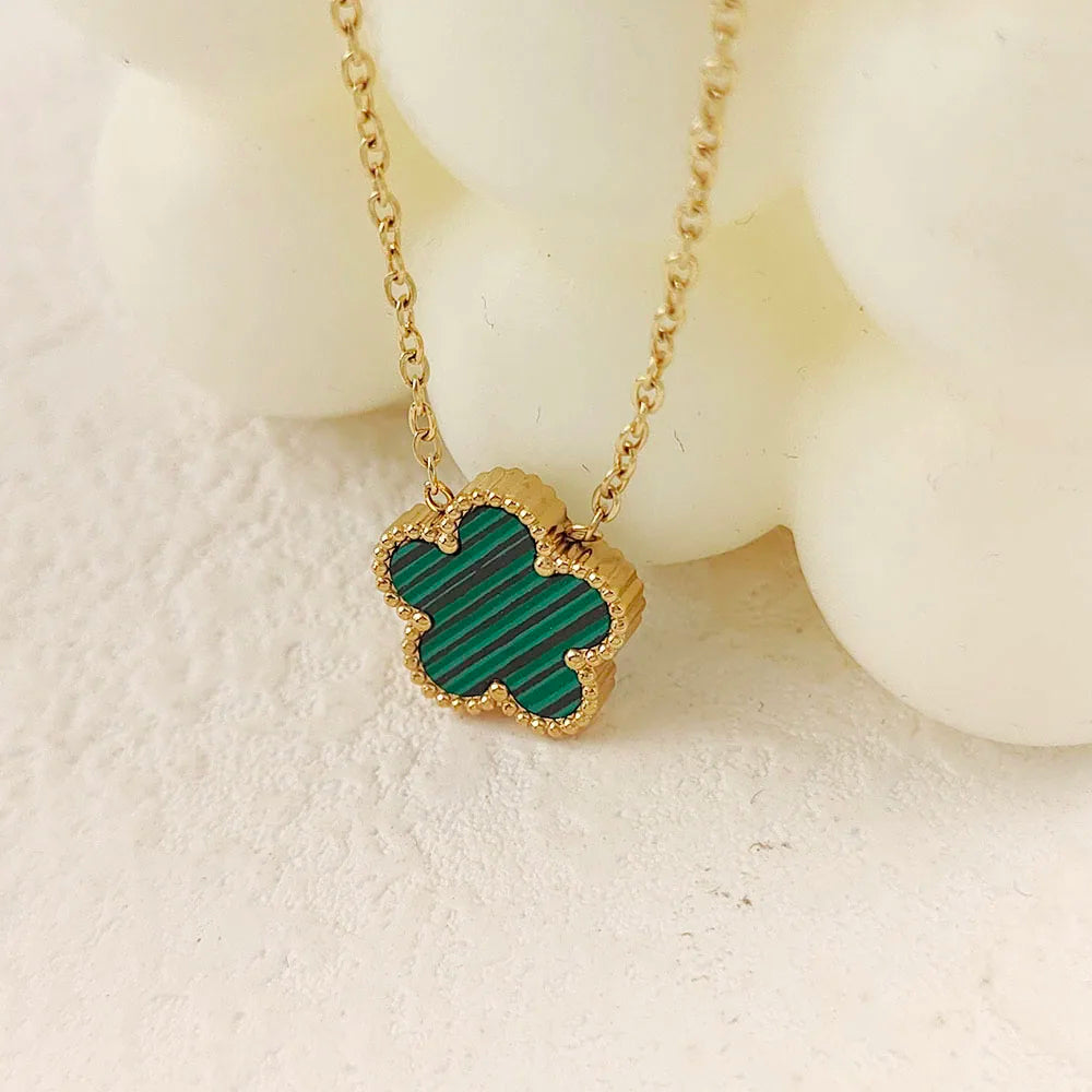 Classic five-leaf clover shell pendant, high quality waterproof metal 18K women's necklace, wedding party jewelry