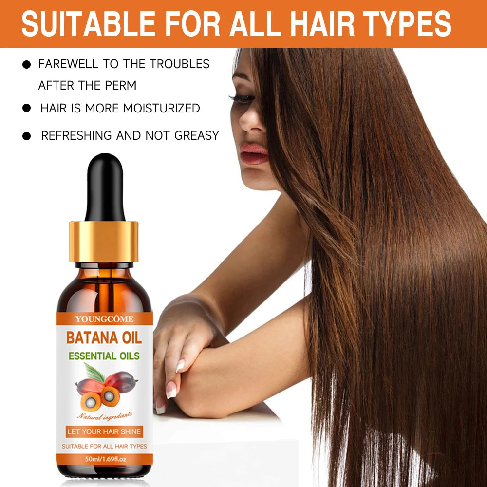 YOUNGCOME Batana Hair Oil-Nourishing and Moisturizing, Nourishing Treatment for Split Ends Dry Organics Hair Care Oil 30ml/50ml