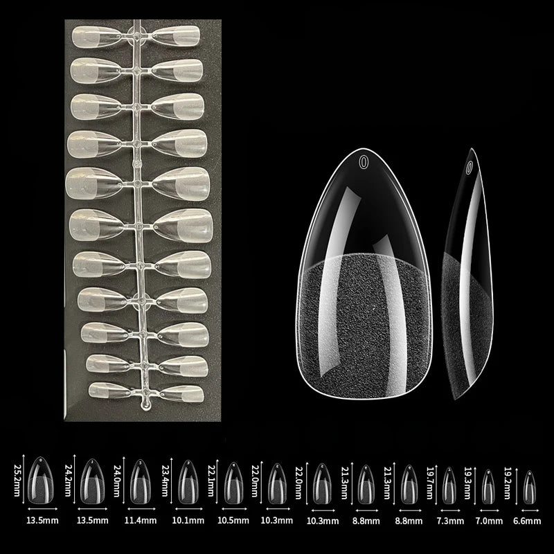 Nail Tips Full Cover Soft Gel False Nail Capsules Various Shapes and Styles for Professional Nail Extension DIY 120Pcs