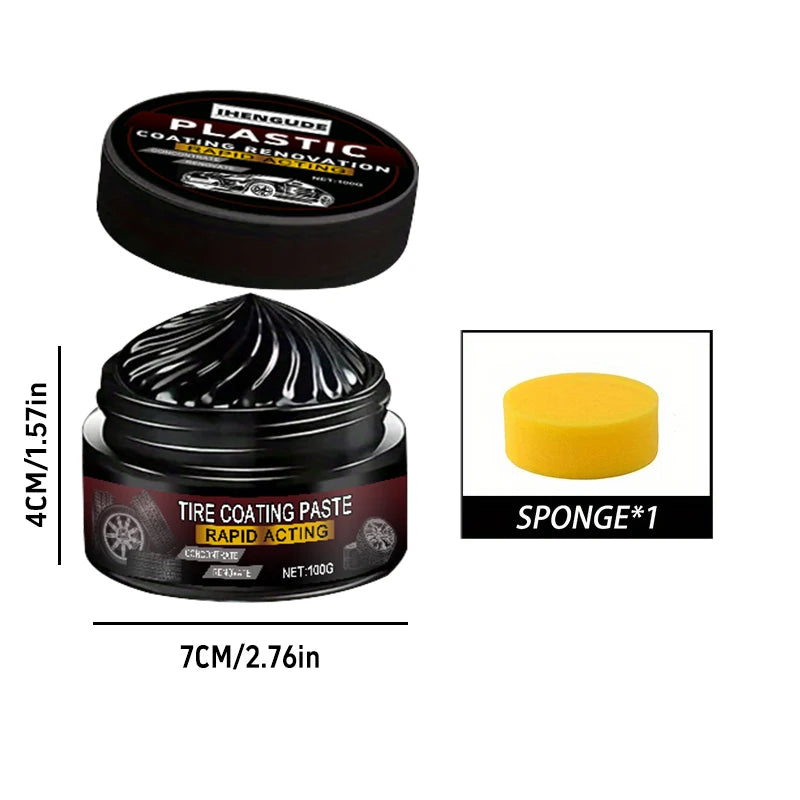 Car Interior Scratch Repair Paste - Car Scratch Repair |   Tire Shine Restoration, Black Interior and Dashboard Plastic Surface Restoration