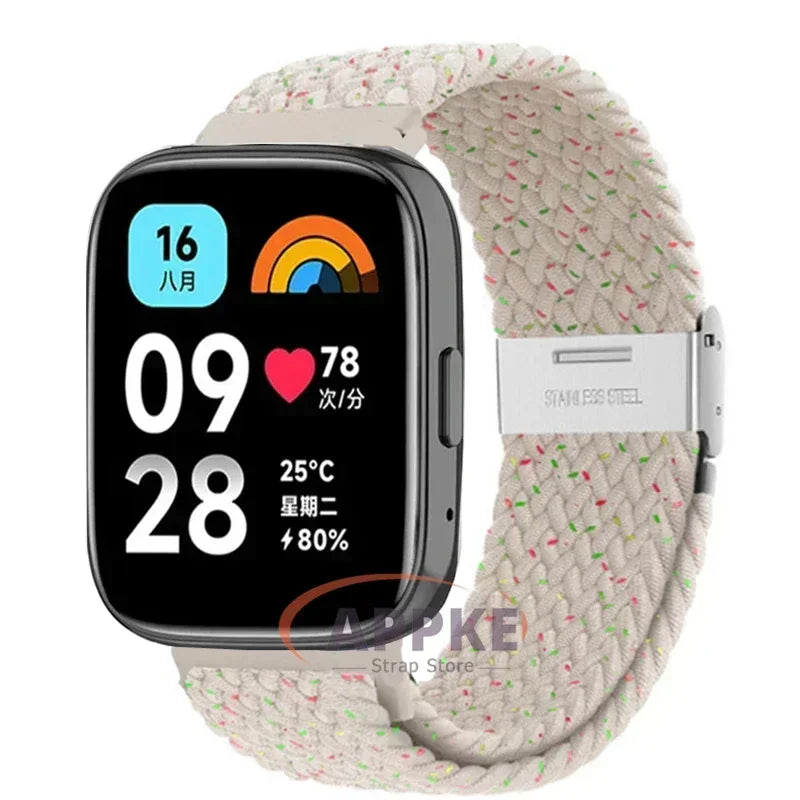 Elastic Braided Strap For Redmi Watch 5/3 Active Watchband Nylon Adjustable Quick Release Bracelet For Redmi Watch 3/5 Lite