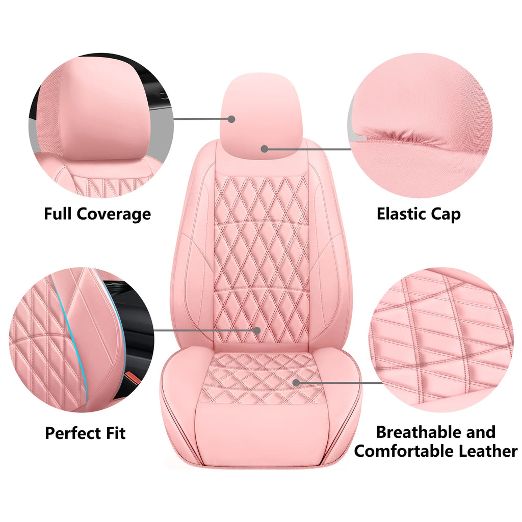 C03-pink Five-Seat Car Seat Covers Universal Full Surround Car Seat Covers Fits 95% of Vehicle Models Car Accessories Driver's seat cover or passenger seat cover all season universal pad