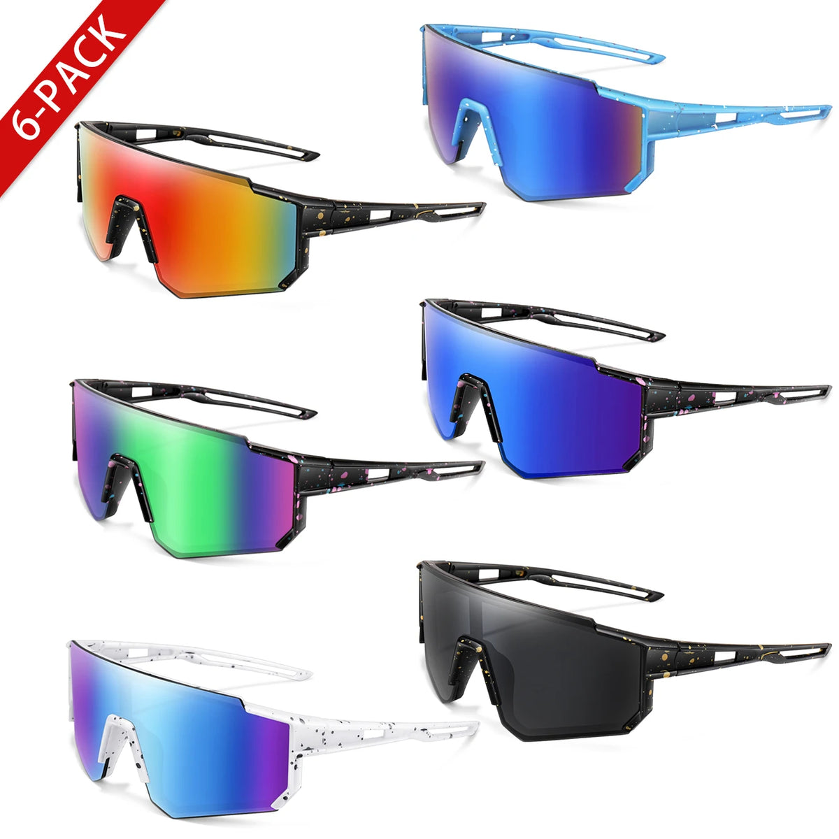 1/6 Pairs Youth Sunglasses with UV400 for Wholesale Goggles Retail Age 9-14 Years Old Boy Girls Baseball Cycling Running