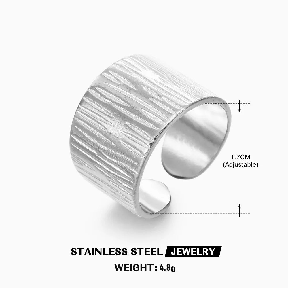Gold Color Stainless Steel Heart Ring Women Metal Finger Hollow Ring Waterproof Jewelry Girlfriend Gift Bijoux Femme Anillos