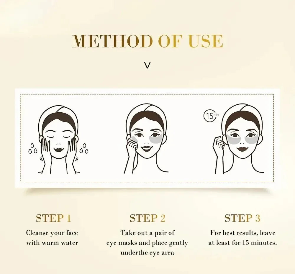 Gold and Seaweed Eye Mask Provides Long-lasting Hydration Locks in Moisture Nourishes and Softens The Skin Eliminating Puffiness