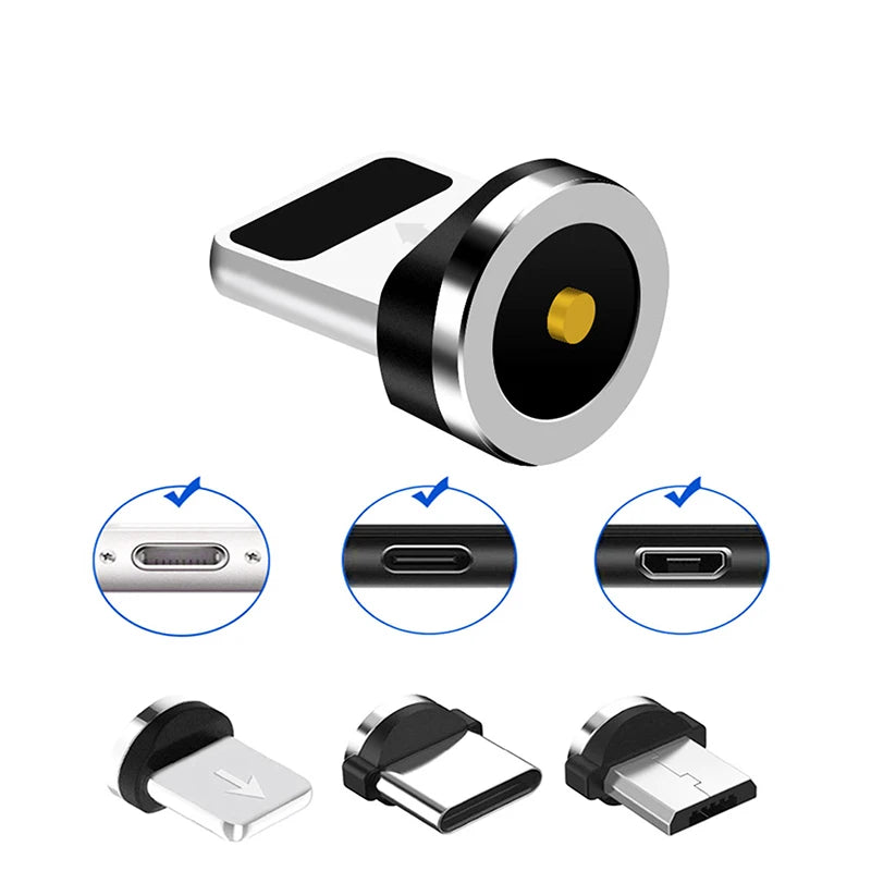 2022 New Round Magnetic Cable plug Type C Micro USB C Plugs Fast Charging Phone Microusb Type-C Magnet Charger Plug