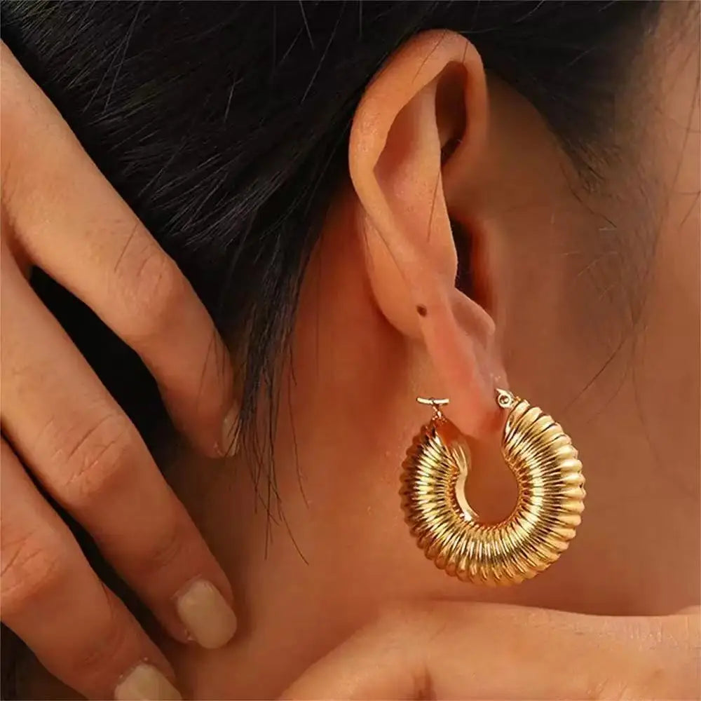 6PCS Simple Fashion Geometric Statement Women's Party Daily Wear Fashion Jewelry CCB Hollow Earrings