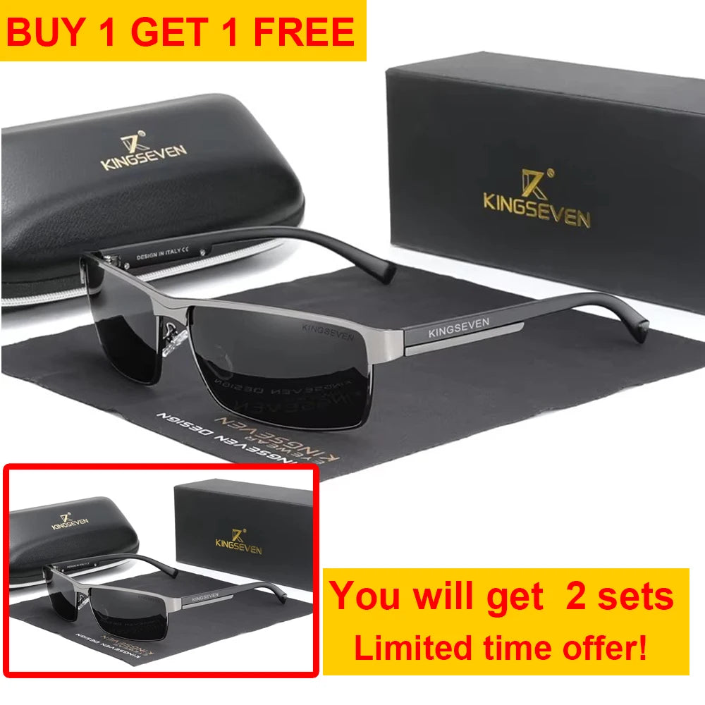 KINGSEVEN Men Polarized Sunglasses Design Women Sun Glasses UV400 Anti-glare Driving Square Eyeglasses