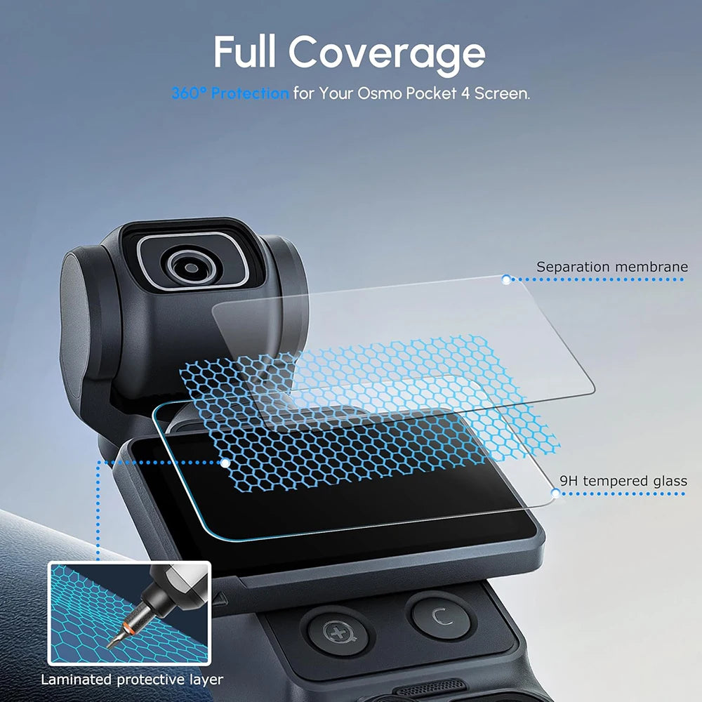 Screen Protector Tempered Glass For DJI Osmo Pocket 4/3 Ultra-Clear Anti-Scratch Lens Film For DJI Pocket 4 Accessories
