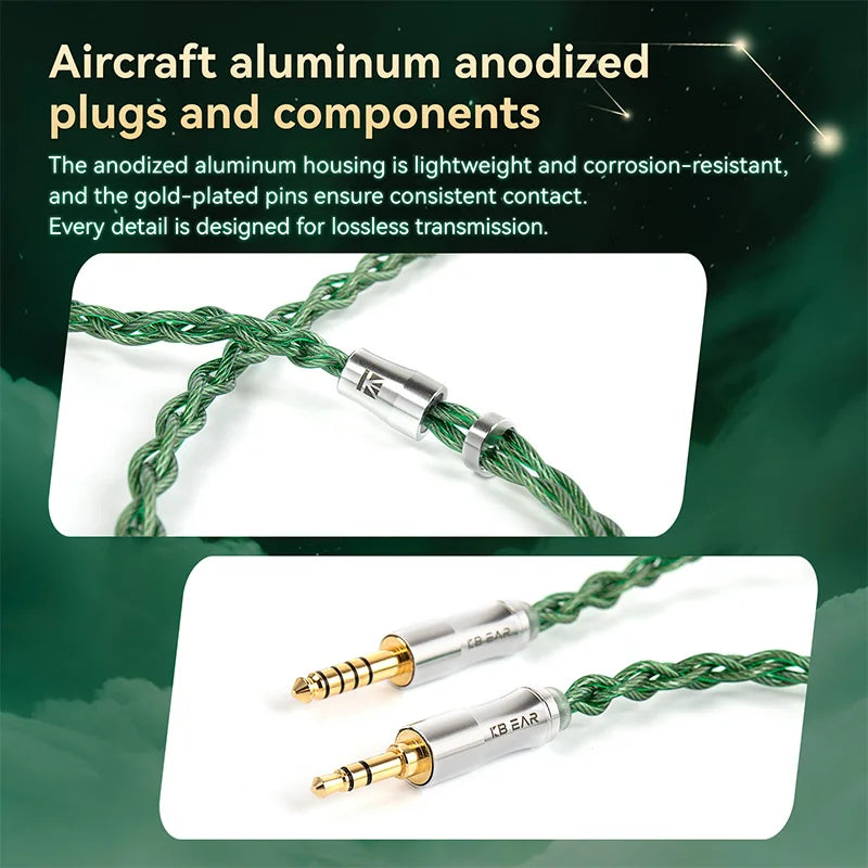KBEAR Aegis Wire MH04 4 Cores High-purity Silver-plated OFC HiFi Headphone Upgrade Cable