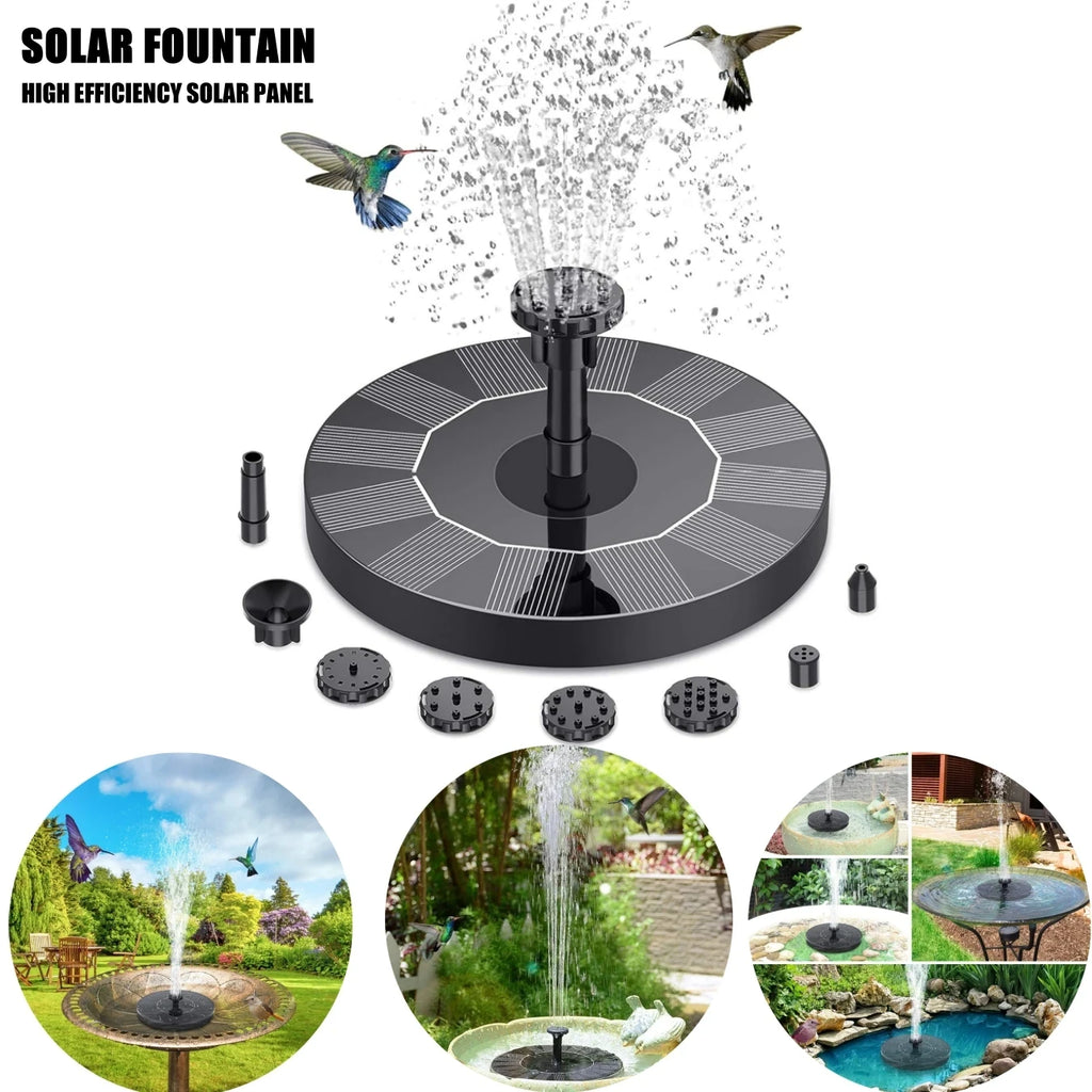 HOMEFISH Mini Solar Water Fountain - Solar-Powered Pool/Pond Waterfall, Outdoor Garden Decoration & Bird Bath Supplies