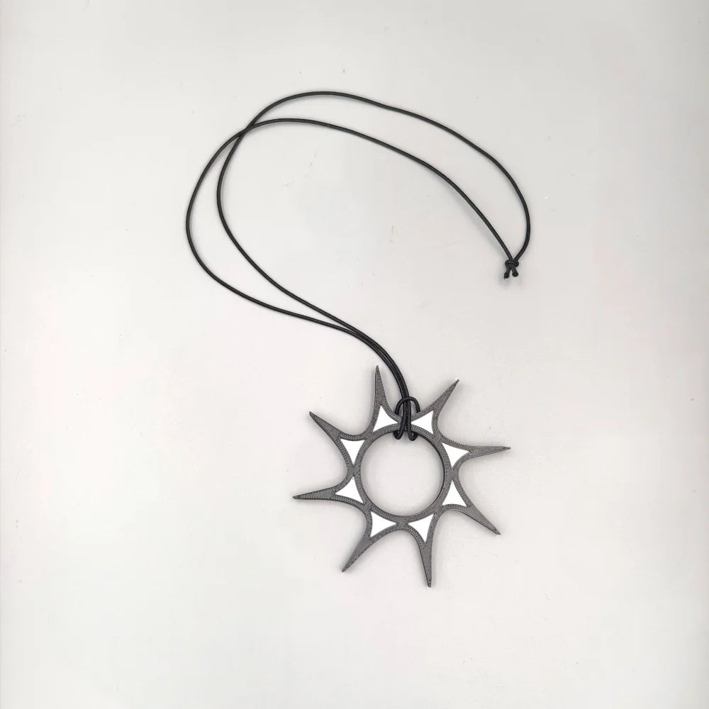 Forsaken Two Time Rebirth Tail Necklace 3D Printing Rope Chain Pendant Punk Choker Jewelry Accessory