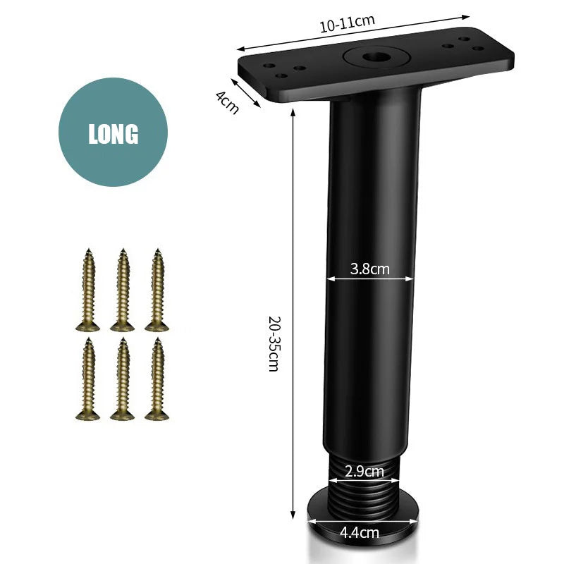 2PCS Telescopic Adjustable Heavy-Duty Support Leg for Bed Frames & Furniture - Robust Plastic Steel, Easy Install