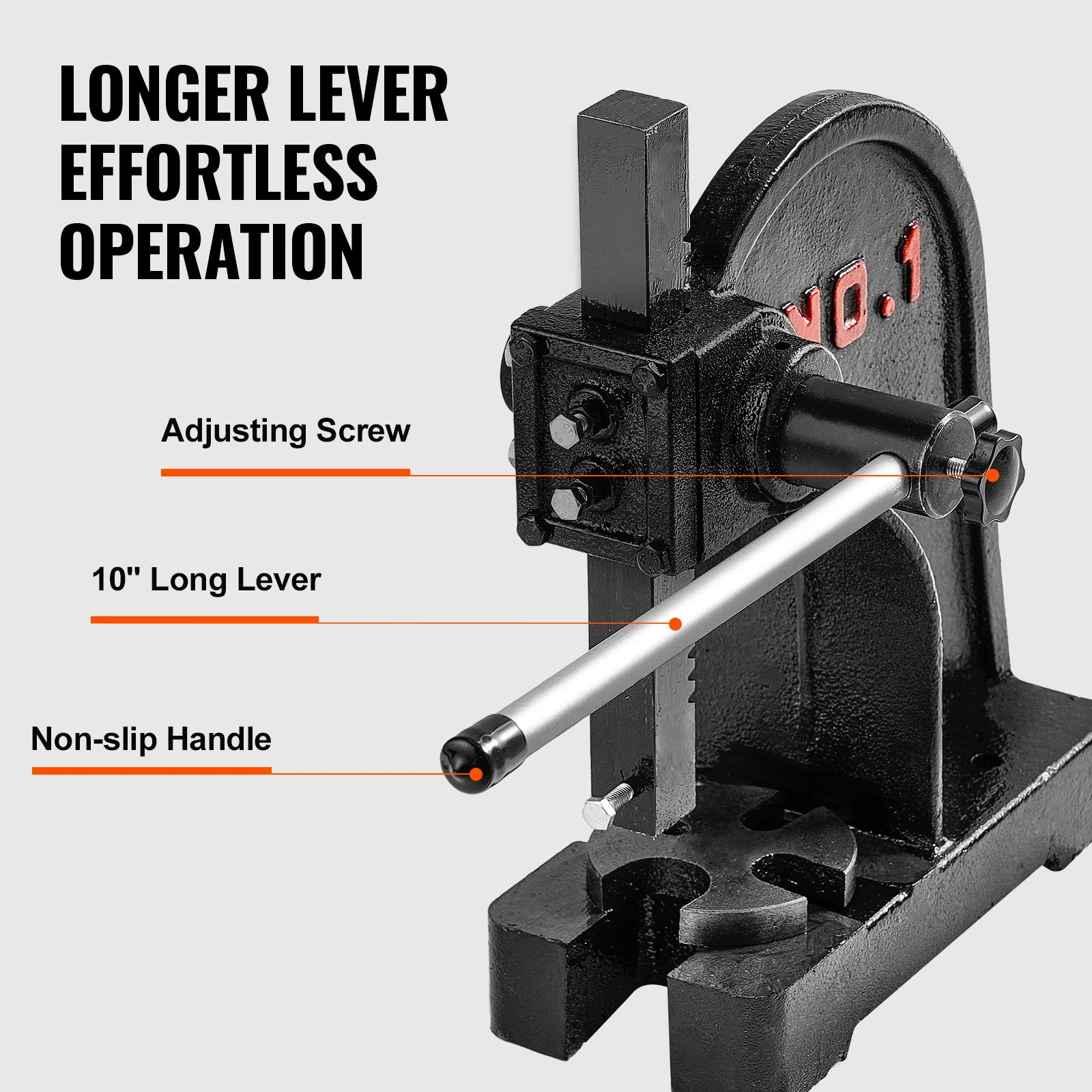 SucceBuy 1 Ton Arbor Press Manual Arbor Press Cast Iron Heavy-duty Manual Desktop Arbor Press Precision Hand Press for Stamping
