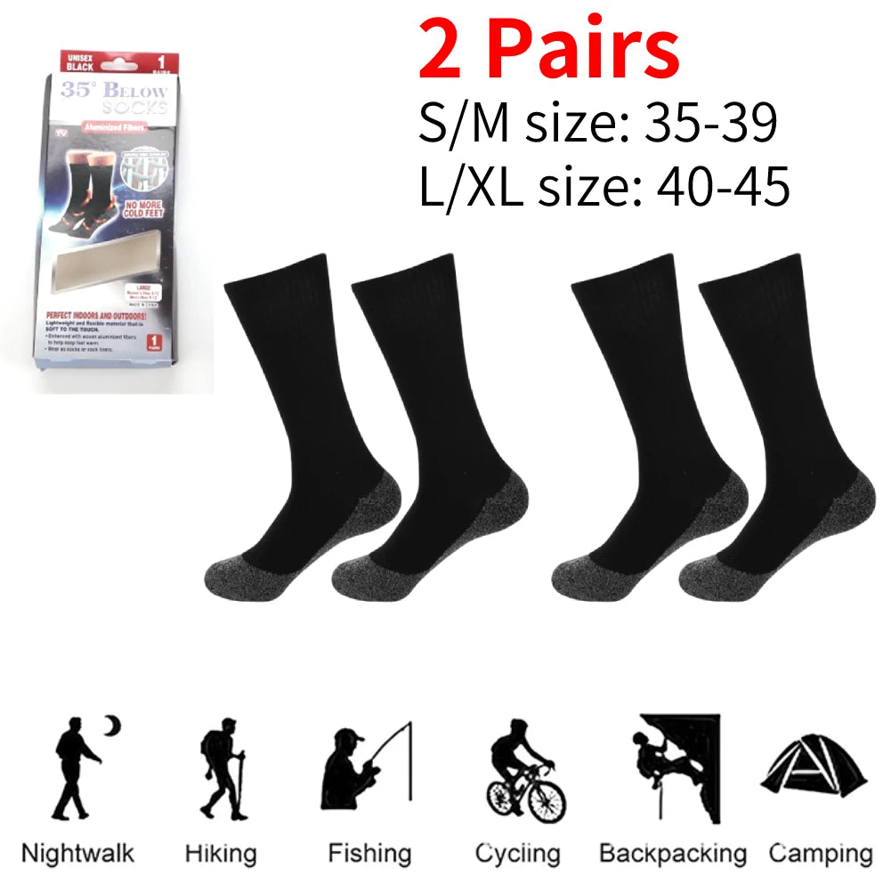 1Pair Winter Self-Heating Socks Thermal Heated Socks Soft Elastic Thicken Anti-Slip Socks For Women Men Outdoor Ski Tube Socks