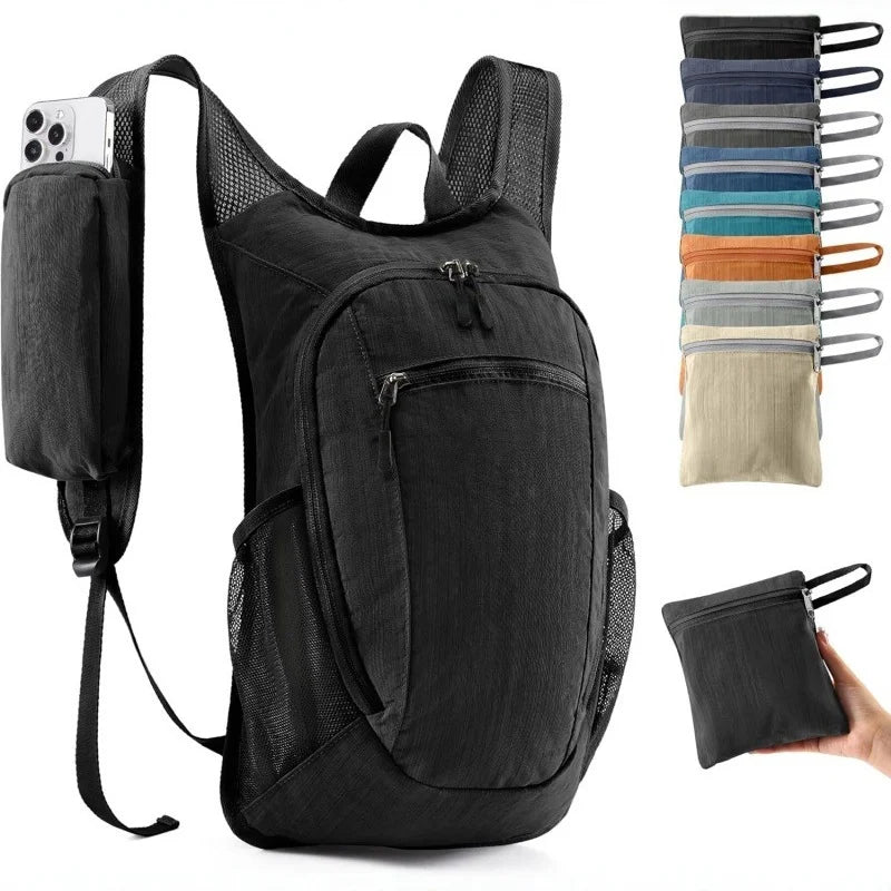 Compact Lightweight Day Hiking Backpack Foldable with Storage Pouch, Great for Short Outdoor Escapes