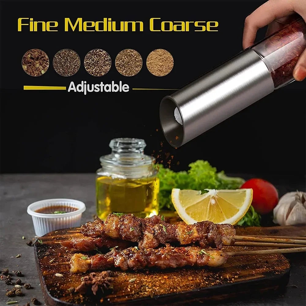 ZaiXiao Electric Salt and Pepper Grinder USB Rechargeable Eletric Pepper Mill Shakers Automatic Spice Steel Machine Kitchen Tool