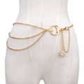 Punk Hip Hop Style Thin Waist Chain Sun Moon Star Women Chain Belt Vintage Fashion Metal Alloy Waistband Clothing Accessories