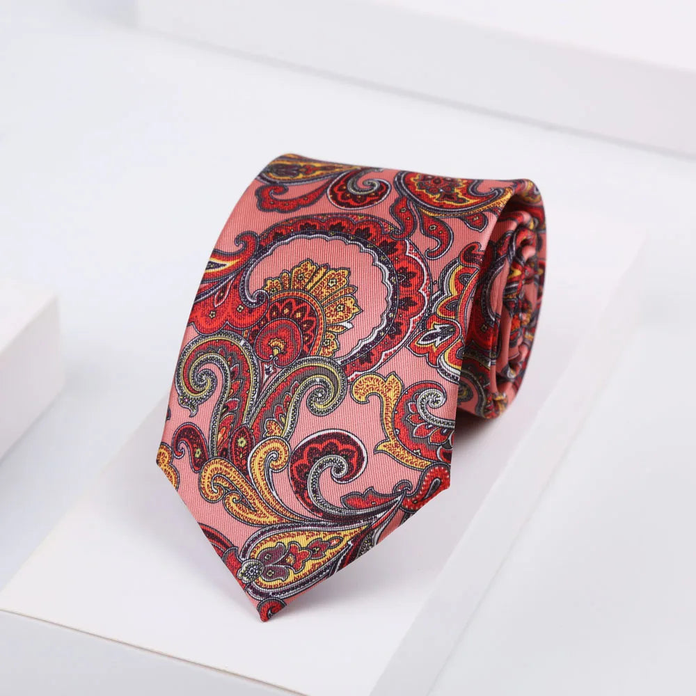 Men's Super Soft Silk Touch Ties Floral Paisley 8cm Necktie For Men Wedding Business Gravata Novelty Printing Neck Ties