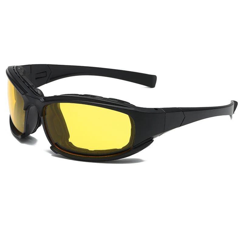 Padded Foam Inside Sports Sunglasses, Windproof Dustproof, Night Vision & Dark Lens Cycling Driving Glasses for Men Women