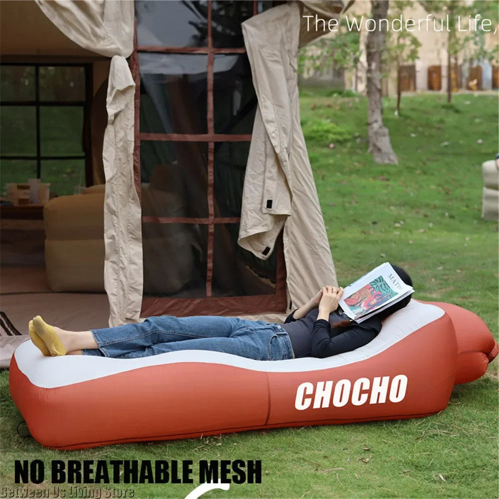 Luxury Inflatable Sofa Bed - Extra Wide Non-Roll Design for Beach, Garden & Indoor | Quick Setup Air Lounger