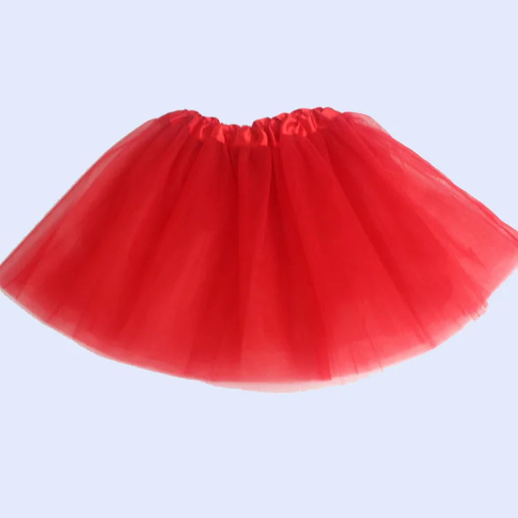 Girl Elastic Ballet Dancewear Tutus Mini Skirt For Birthday Party Dance 3 Layer Tulle Tutu Skirt for Kids Princess 2-8Y Girls