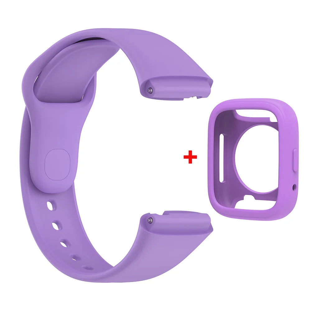 Silicone Strap For Redmi Watch 3 Active/Lite Smart Watch Band + Protective Case Shell