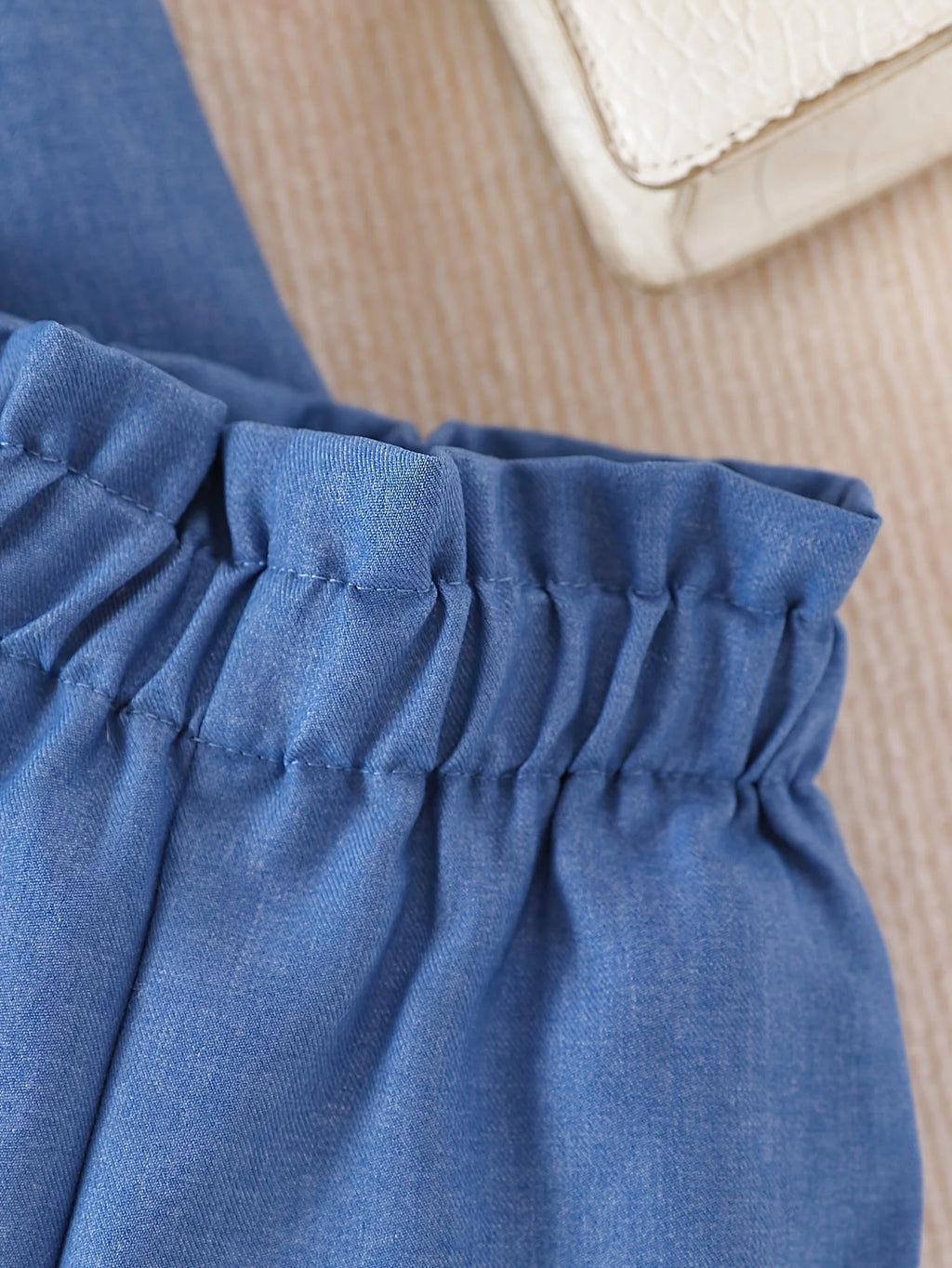 2 Sets Summer Baby Girls New Casual Fashion Cute Comfortable Imitation Denim Cardigan Flying Sleeve + Casual High-Waisted Shorts