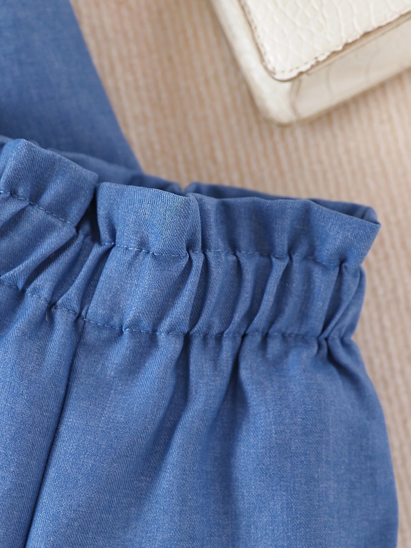 2 Sets Summer Baby Girls New Casual Fashion Cute Comfortable Imitation Denim Cardigan Flying Sleeve + Casual High-Waisted Shorts