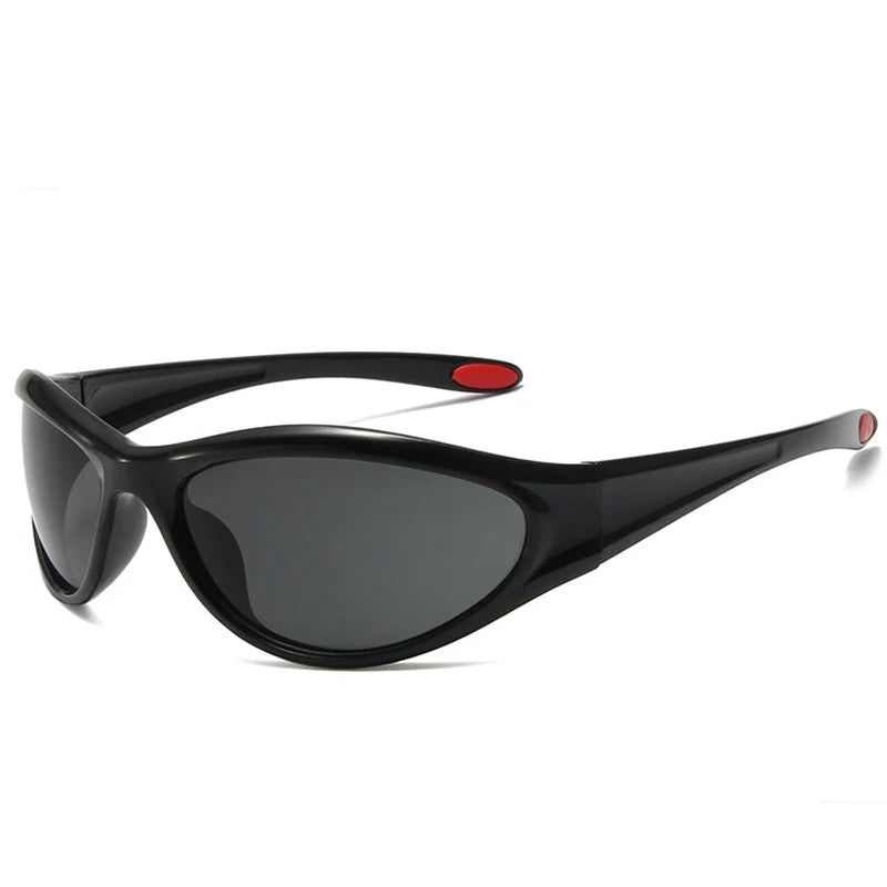 DOHOHDO New Retro Y2K Cat Eye Outdoor Fashion Sports Sunglasses Women Gradient Mirror Goggles Shades UV400 Men Punk Sun Glasses
