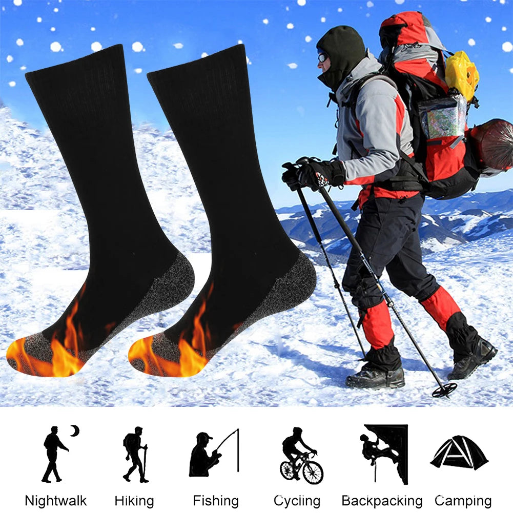 1Pair Winter Self-Heating Socks Thermal Heated Socks Soft Elastic Thicken Anti-Slip Socks For Women Men Outdoor Ski Tube Socks