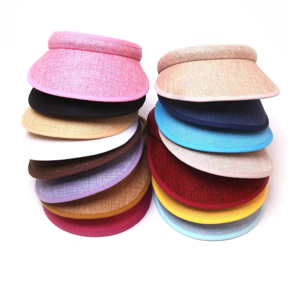 Fashion Simple Topless Hat Lady Outdoor Sunscreen UV Big Brim Sun Sports Visor Hat Running Caps Tennis Parent-child Beach Hat