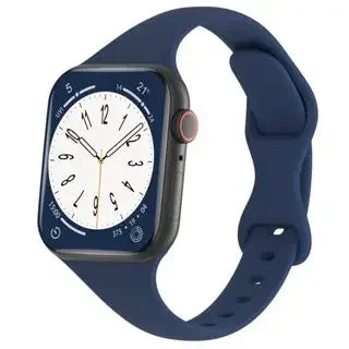 Thin Silicone Strap For Apple Watch 40mm 44mm 45mm 41mm 38mm 42mm Solid Color Strap Bracelet For IWatch Series 1 2 3 4 5 6 SE 7