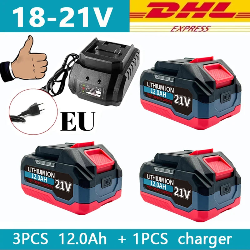 Original 21V Battery High Capacity Rechargeable Lithium Ion Battery for Makita 18V Battery Power Tool DDF487 with BMS