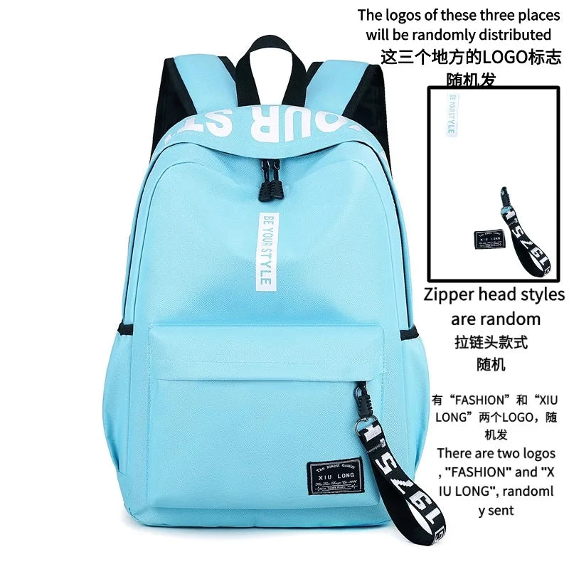 Fashion Trend Backpack for Men and Women Junior High School High School Student Bag Large Capacity Korean Version of Th