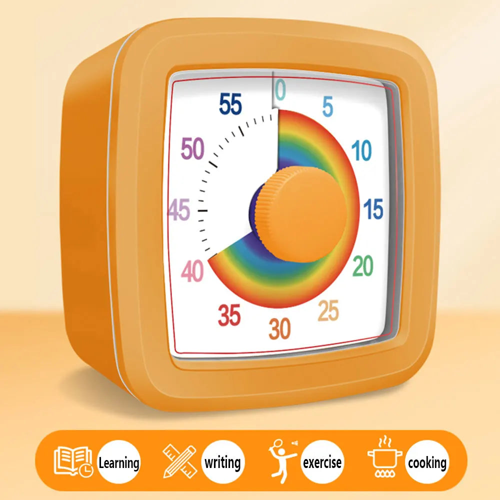 1PC Visual Timer Children's Self-discipline Tool Countdown 60-minute Student Learning Homework Time Stopwatch Management