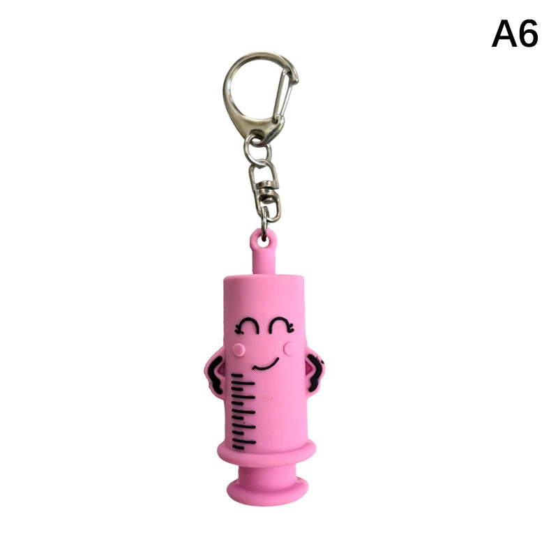 Syringe-Shaped Ampoule Bottle Opener Keychain Rubber Cutter Aid Medication Vial Breaker Tool For Home Nurses And Doctors