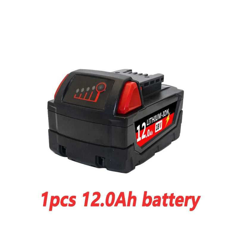 For Milwaukee M18 Power Tool Battery, Charger, BR, XC, 18V 6.0Ah M18B5, 48-11-1860, Milwaukee 18V Battery Built-in 18650 Battery