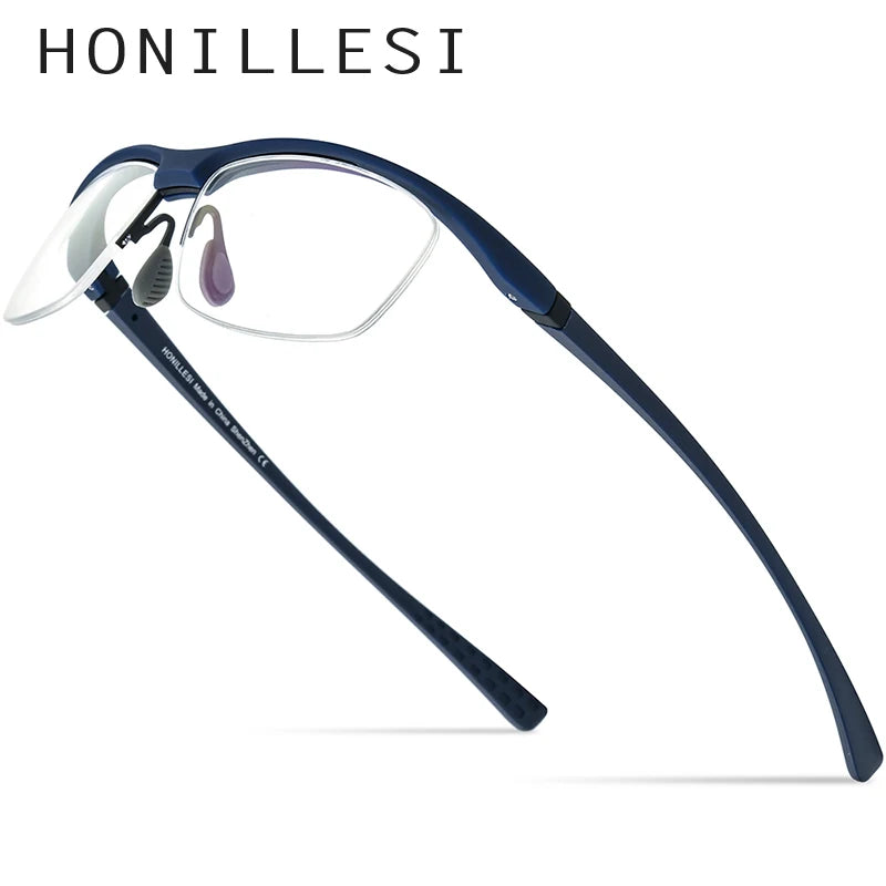 HONILLESI TR90 Glasses Men Brand Designer Semi Rimless Ultralight Bicycle Eyeglasses Frame Half Rim Sports Japanese Eyewear 7027